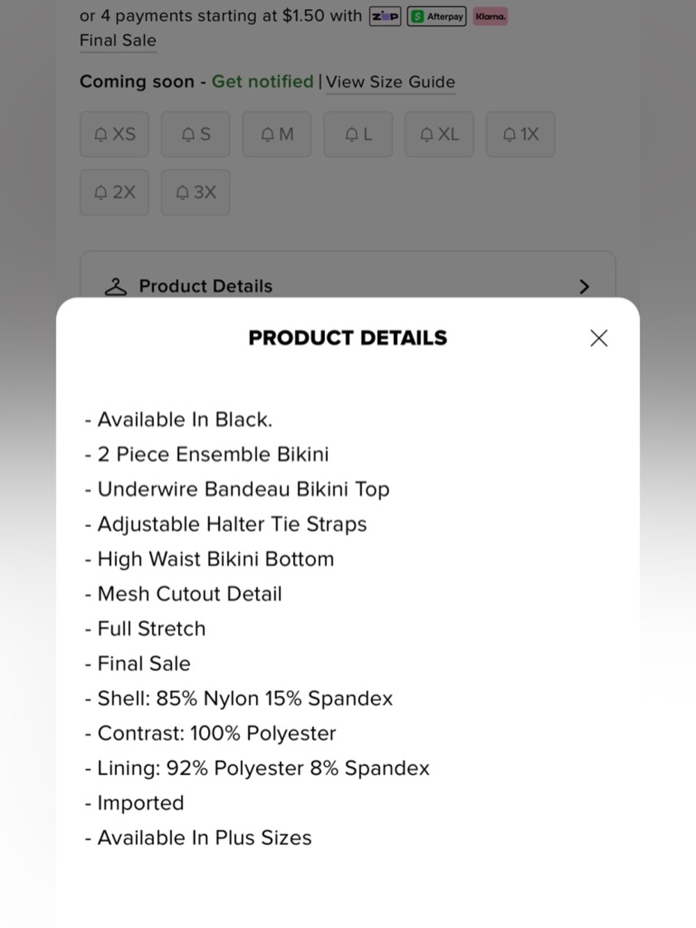 Strappy Cutout High-Waist Bikini Set - Black - Picture 5 of 5